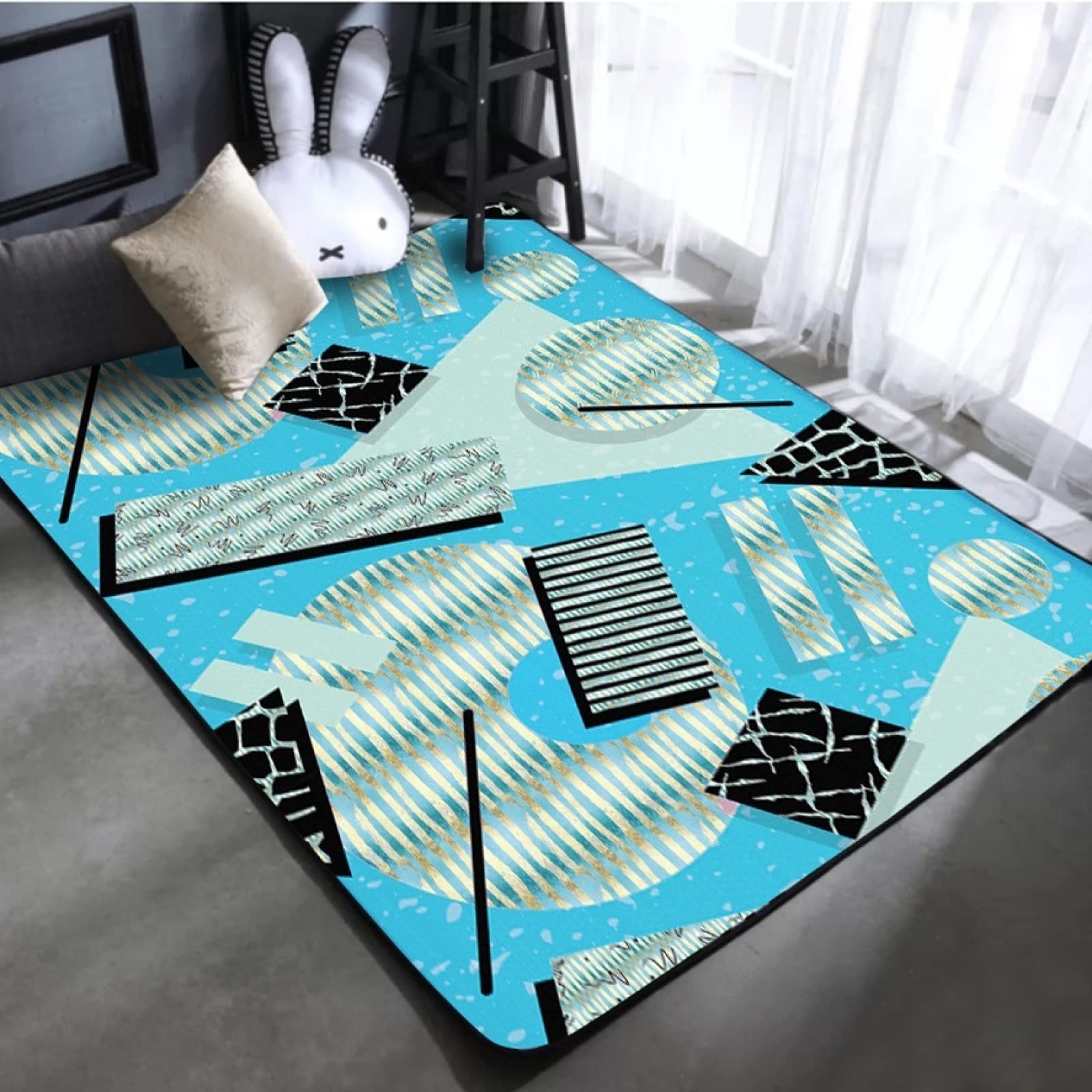 Tapis nordique salon 160x230 cm grand modèle léger et lavable