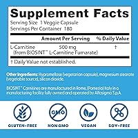 Vista 4 de Doctors BEST L-Carnitina Fumarato de Biosint, ayuda a quemar grasa corporal, sin OMG, sin gluten, sin soja, vegano 180 cápsulas vegetarianas