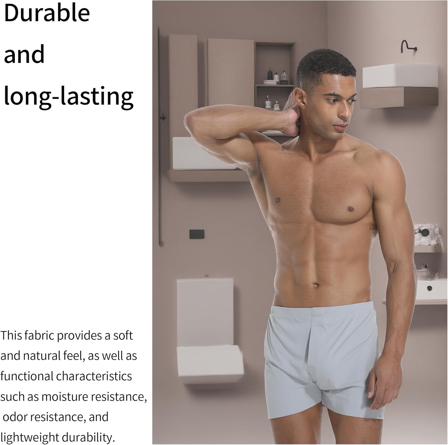 VISSAY Men's Tagless Boxer Underwear, Soft Comfortable Breathable Boxers Short, Silky Pajama Bottoms for Men - Image 3