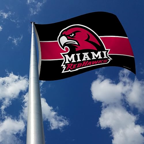 Miniatura 3 de Rico Industries Bandera de los Miami of Ohio Redhawks de la NCAA de 3 x 5 pies, de una sola cara, para interior o exterior, decoración del hogar