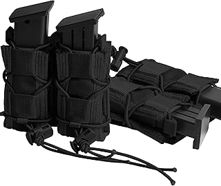 2Pc Tactical Molle Pistol Magazine Holster, Double Universal Handgun 9mm Mag Pouch Carrier Compatible with.40/.45/.380 Calibers or Glock,1911 - Lyska