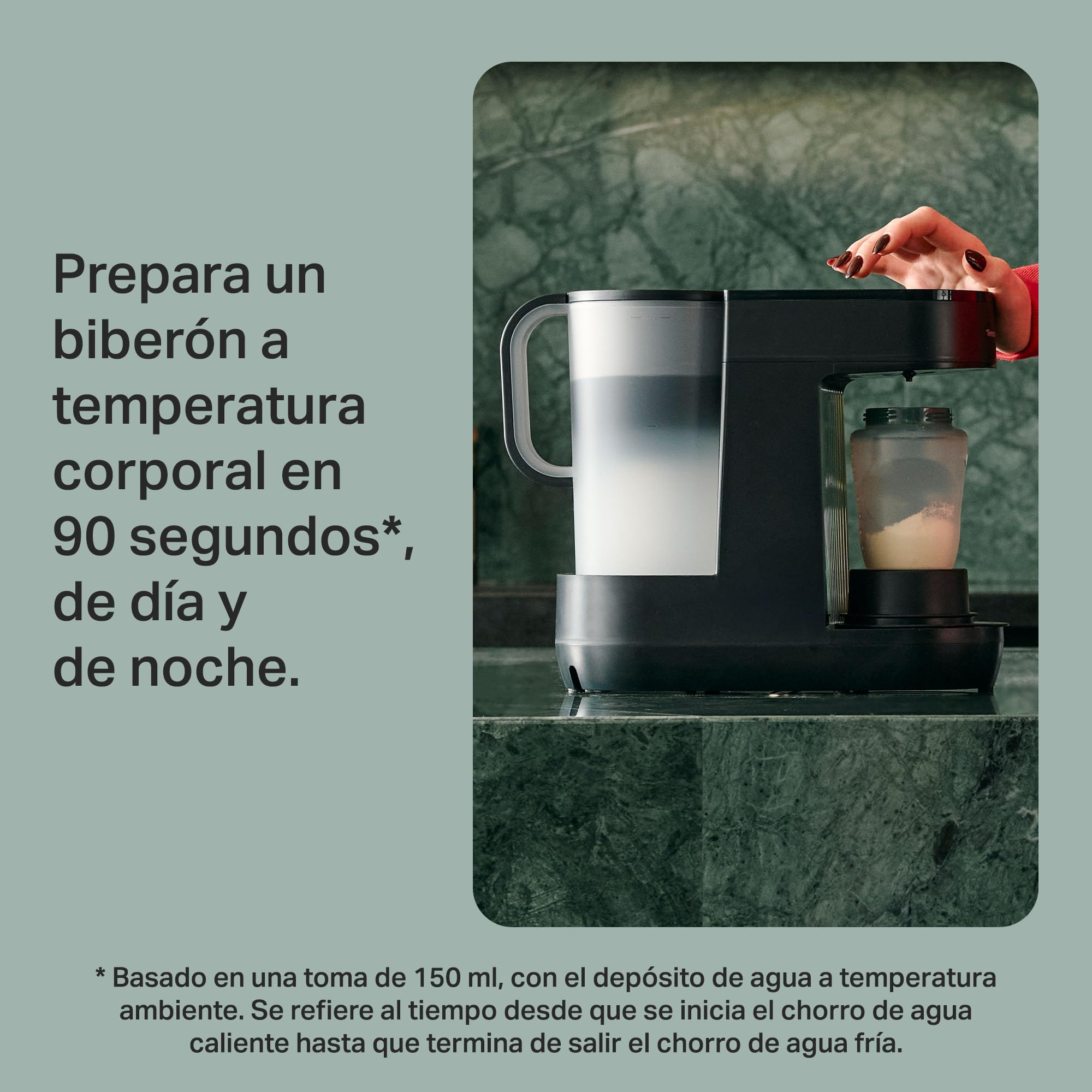 Tommee Tippee Perfect Prep, Preparador de Biberones, para un Biberón a Temperatura Corporal en 90 Segundos*, de Día y de Noche, con Filtro Antibacteriano y Asistencia de una Aplicación