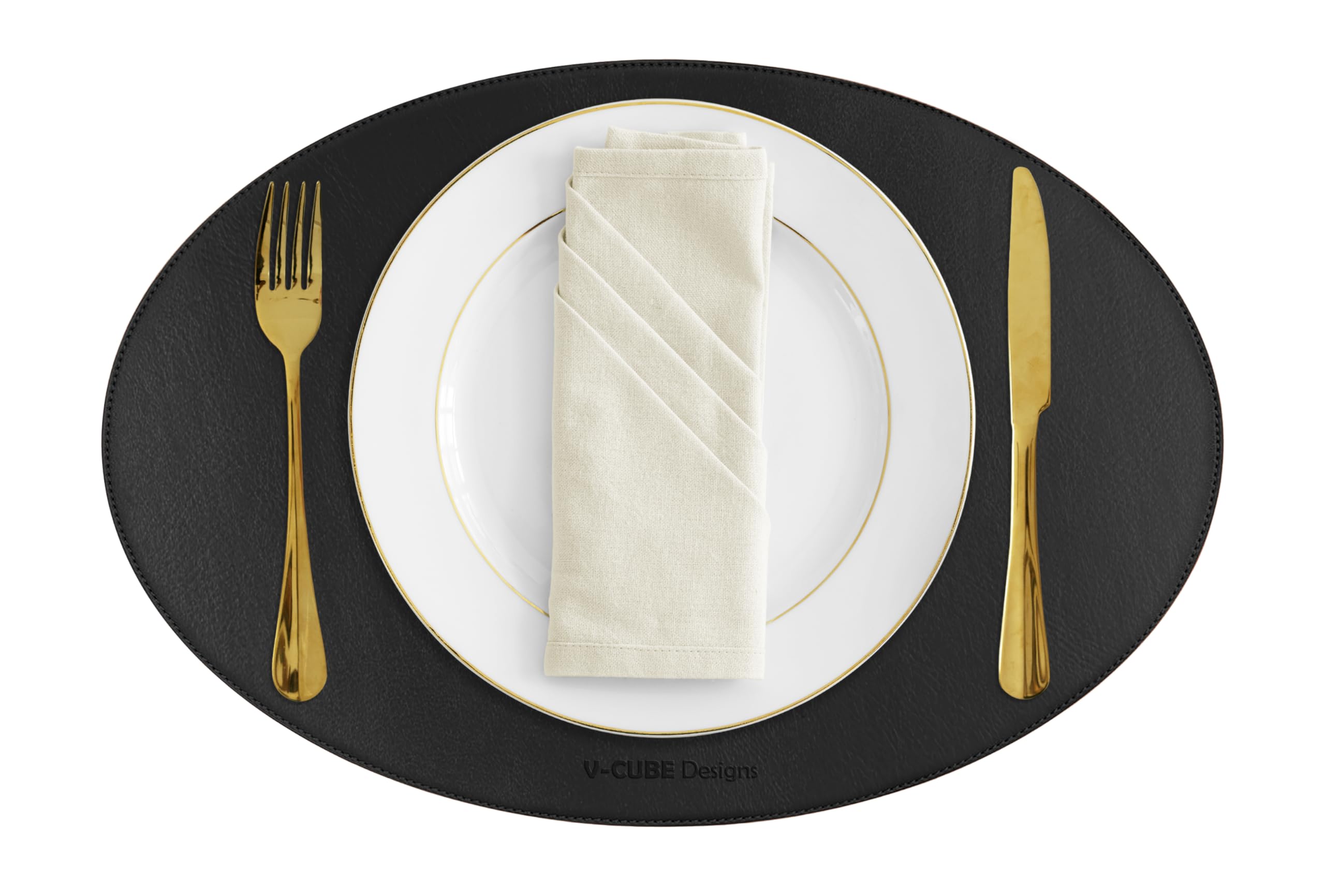 Vegan Leather Placemats - Set of 6 -12 Vegan Leather Placemats - Set of 6 -12