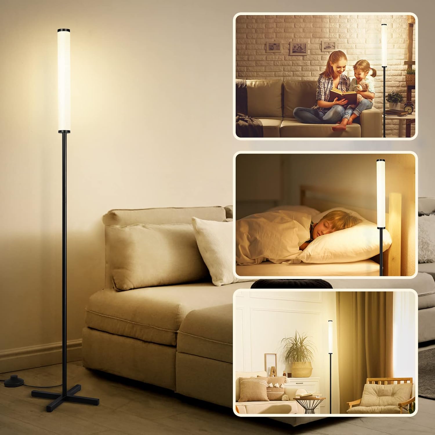 OUTON Floor Lamps for Living Room, Bright LED Pole Standing Lamps