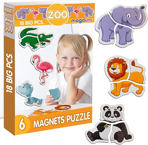 magdum Rompecabezas magnéticos de zoológico para niños de 3 a 5 años Rompecabezas para niños Juguetes de viaje para niños de 3 a 5 años Juegos de