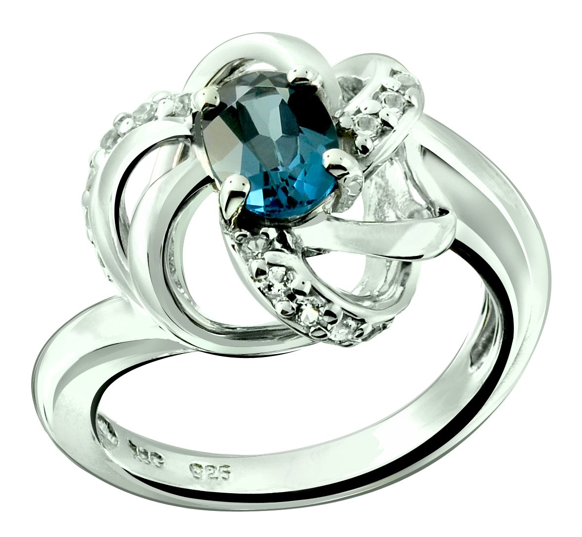 RB Gems Sterling Silver 925 Ring Genuine Gems Pear Shape 10x7 mm