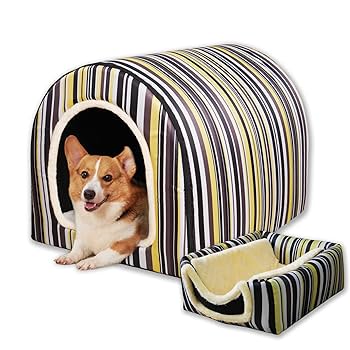 Amazon | ペットベッド ドーム型 ペットハウス 2way 犬猫用 室内