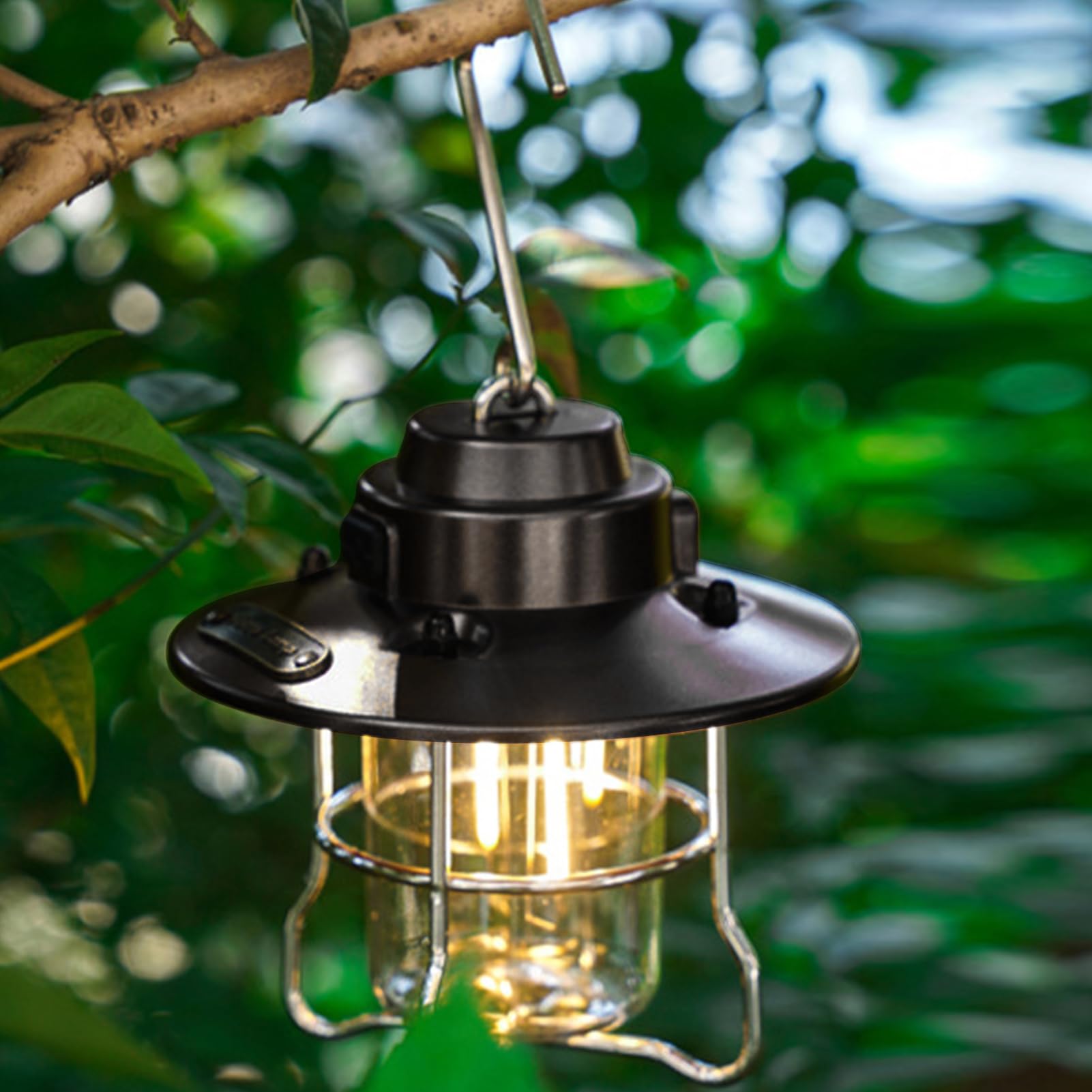 2 x Camping-Taschenlampe, Campinglampe mit LED-Ladung, Outdoor | Taschenlampe, Retro-Taschenlampe, wiederaufladbar, für Camping und Wandern im Freien