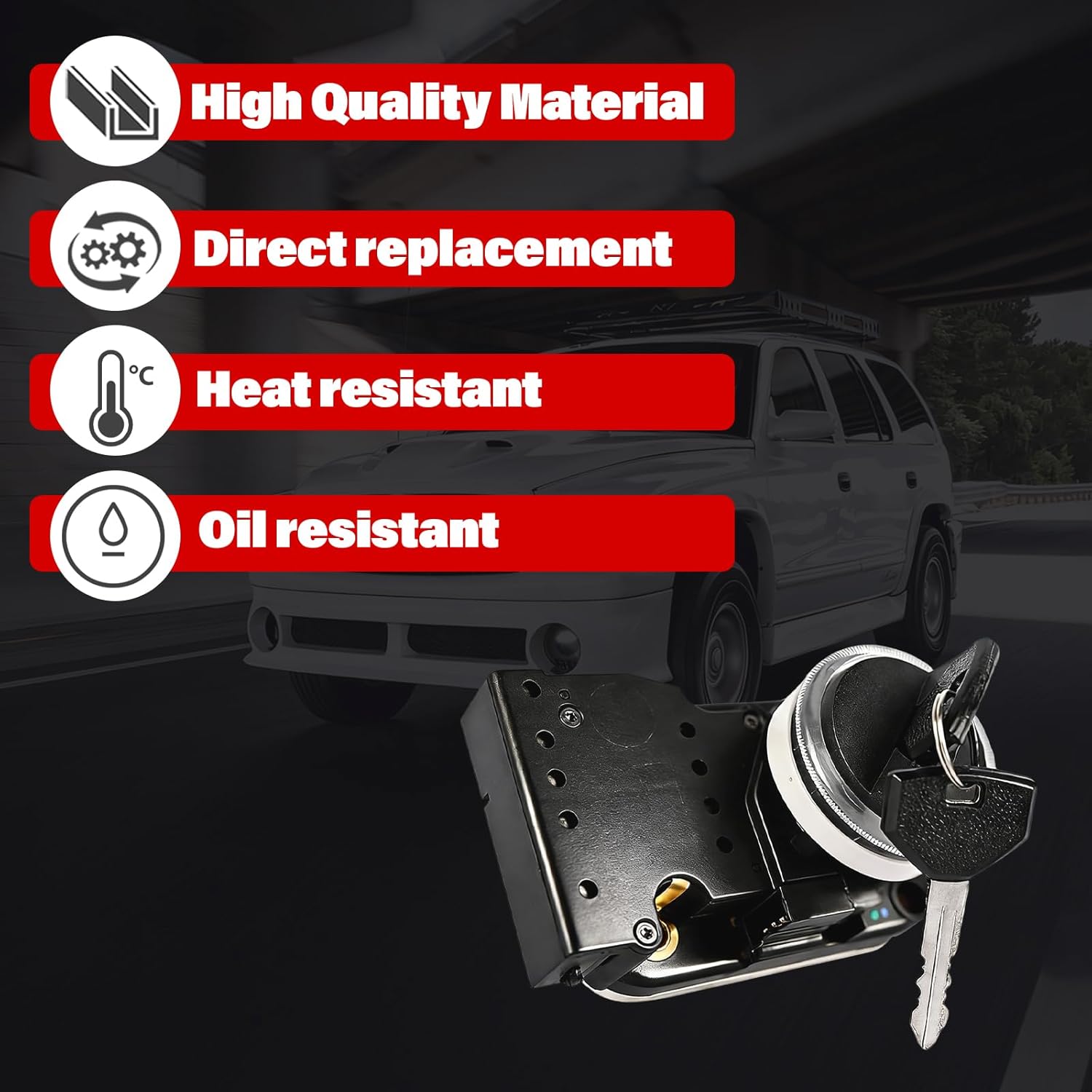 56021346AB Ignition Switch Lock Cylinder & Housing & 2 Door Lock & 2 Key Fit for Dodge Ram 1500 2500 3500 94-02 Dakota Durango Viper 97-00 for Jeep Grand Cherokee 97-98 Replace # 56021346AB