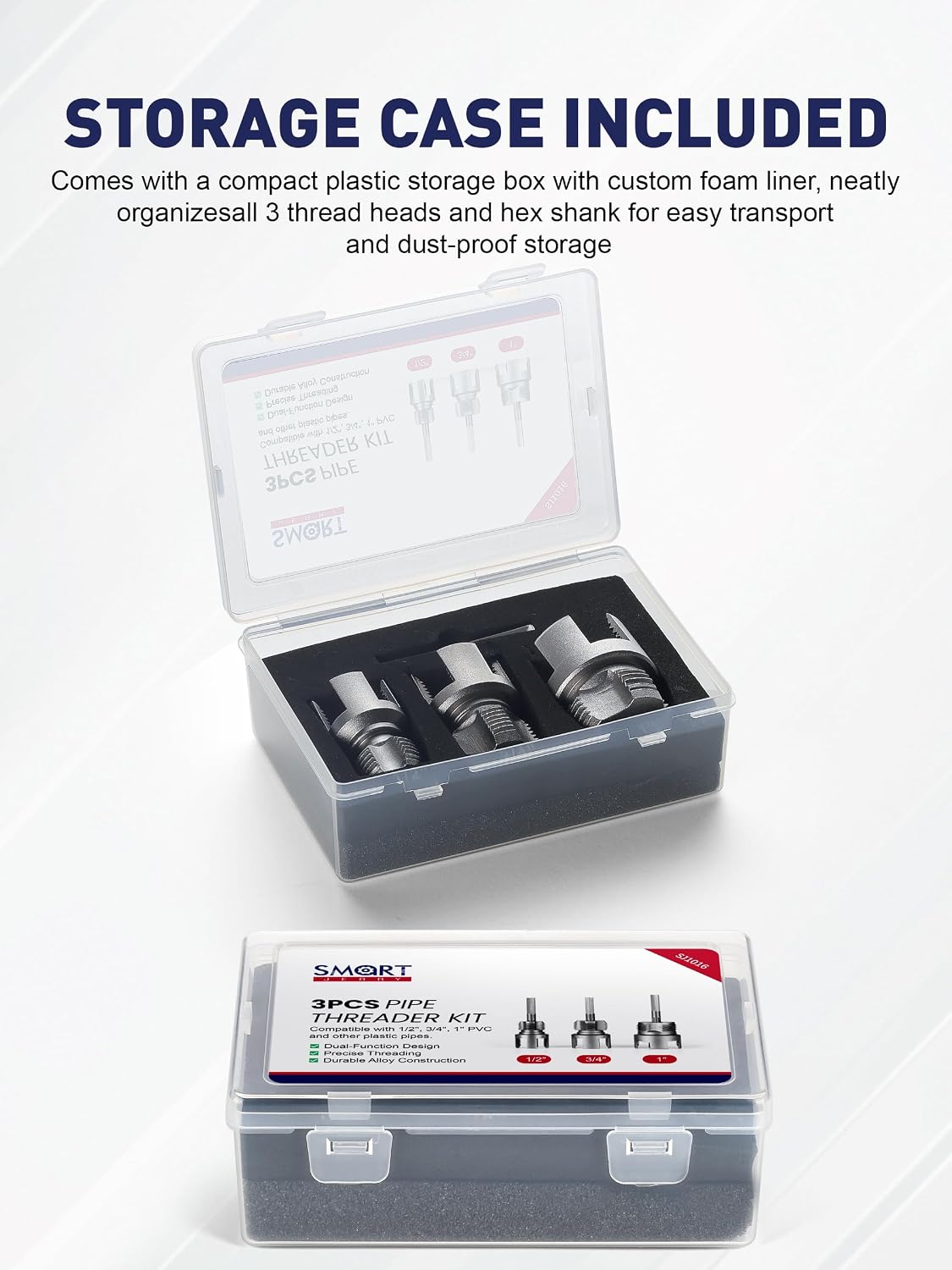 3 PCS PVC Pipe Threader Kit for Internal & External Pipe Threading