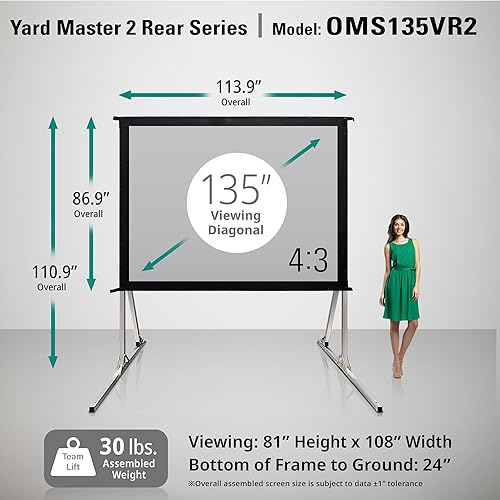 Miniatura 9 de Pantalla para proyector al aire libre con soporte 169, 8K 4K Ultra HD 3D, plegable y rápida YardMaster 2 Rear Projection