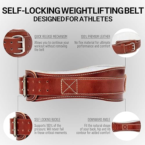 Miniatura 4 de Schiek Sports Model 2004 - Cinturón de levantamiento de pesas (piel, 4.3in), diseño de contorno