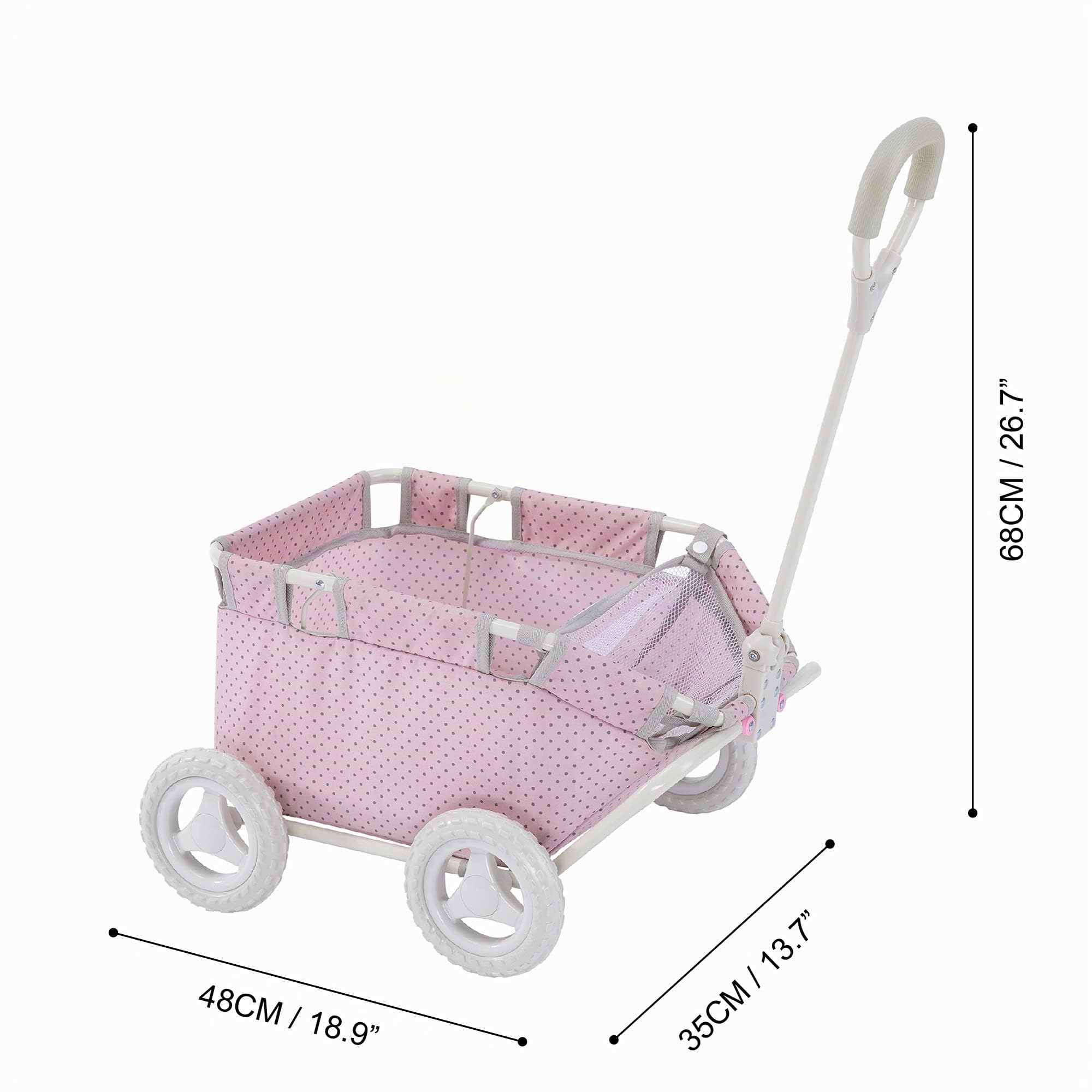 Olivia Little World - Tupfen Prinzessin Puppe Wagon | Kinderwagen | Baby Doll Wagon | Stuff Tier Wagon
