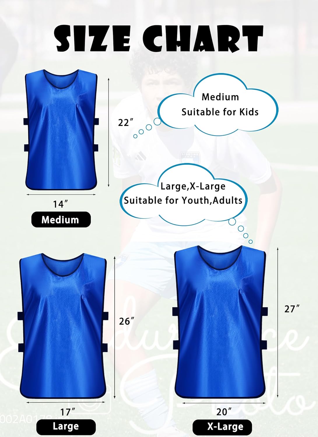 Custom Soccer Pinnies,Personalized Pennies for Sports Youth with Number Team Name and Logo,Scrimmage Vest for Kids and Adults