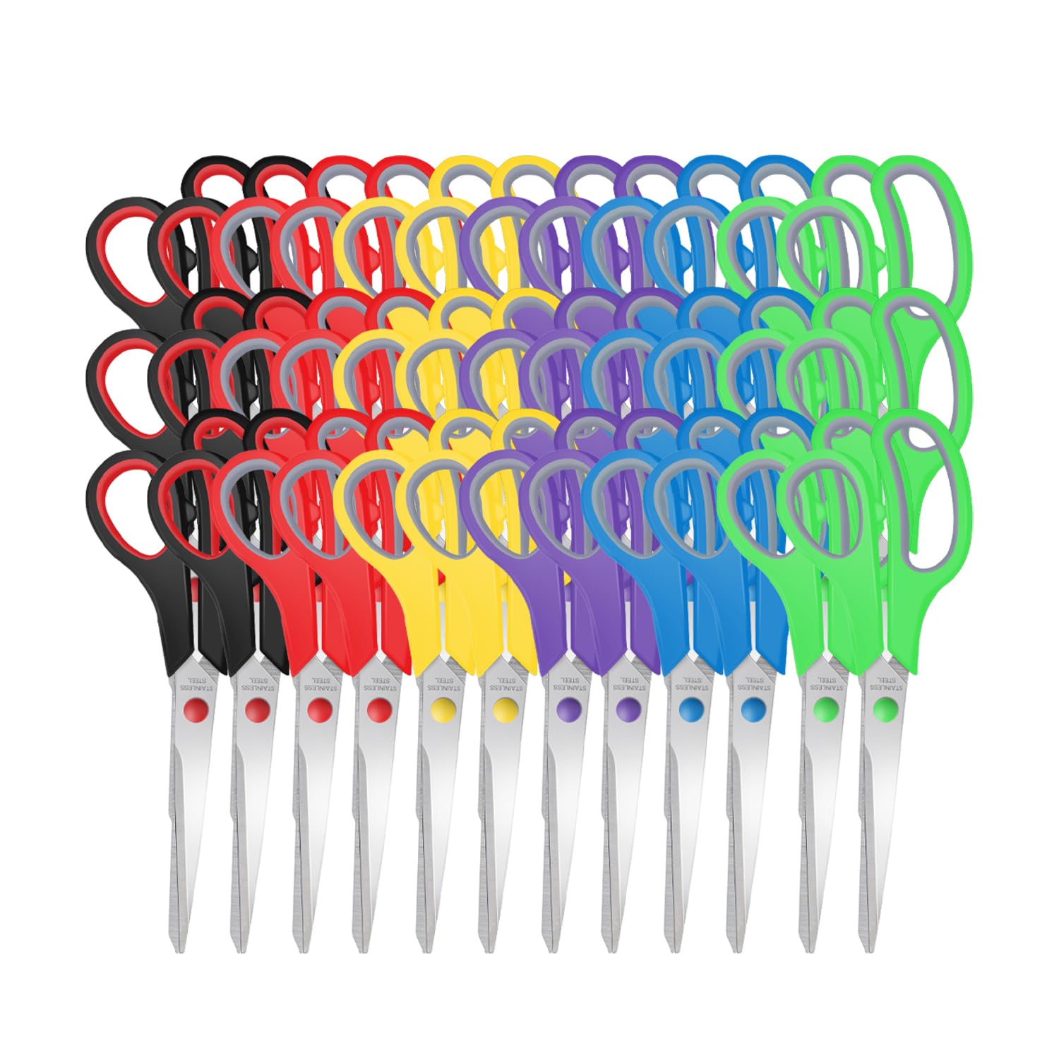 Tijeras (paquete de 36), 8 tijeras multiusos resistentes y afiladas de acero inoxidable para costura y manualidades, para el hogar, la oficina, la escuela secundaria, Xnluothsk