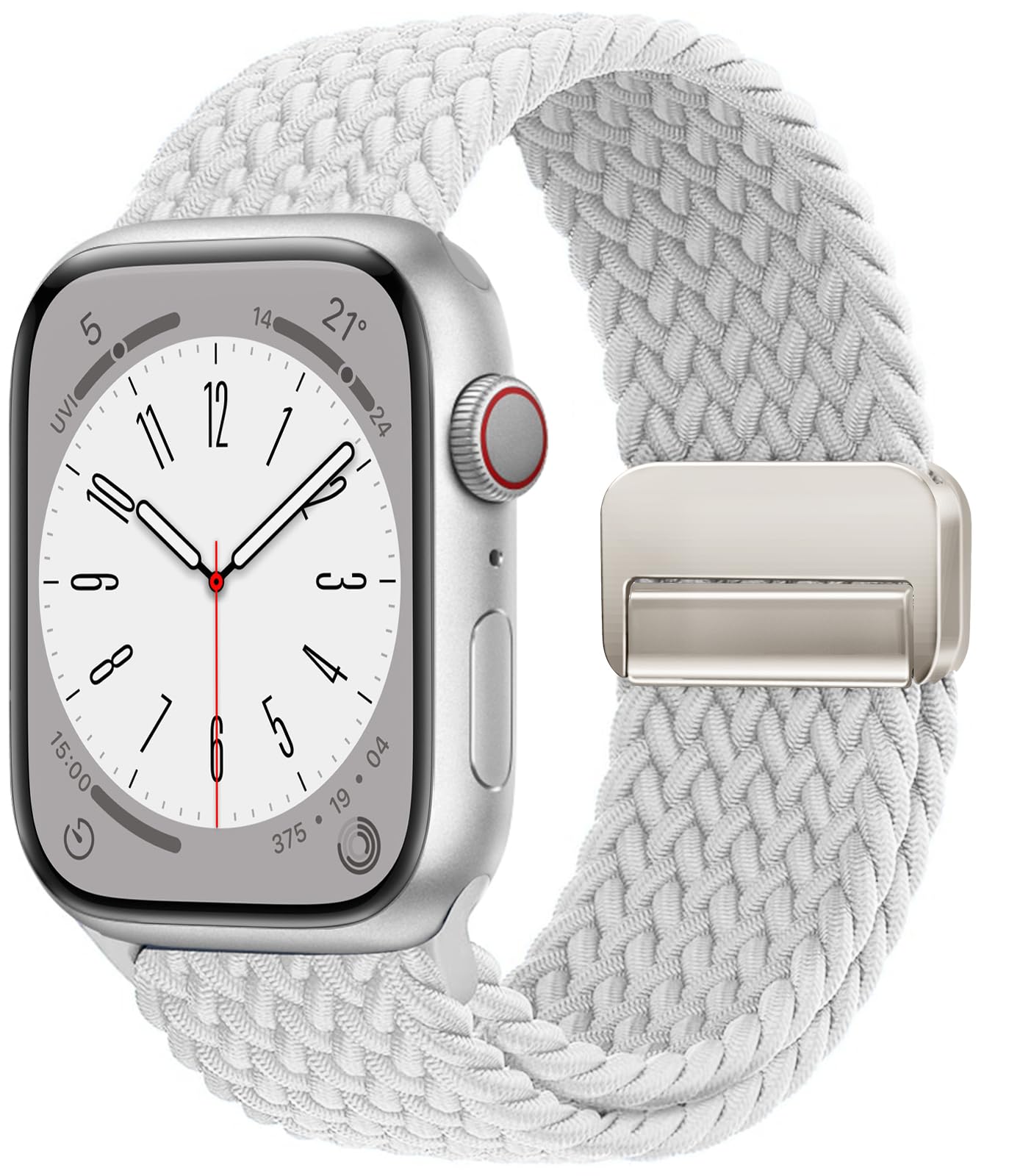 OMECKY Magnetic Braided Loop Band Compatible with Apple Watch Series 11 10 42mm 9 8 7 6 5 4 40mm 41mm for Women Men, Stretchy Nylon Elastic Sport