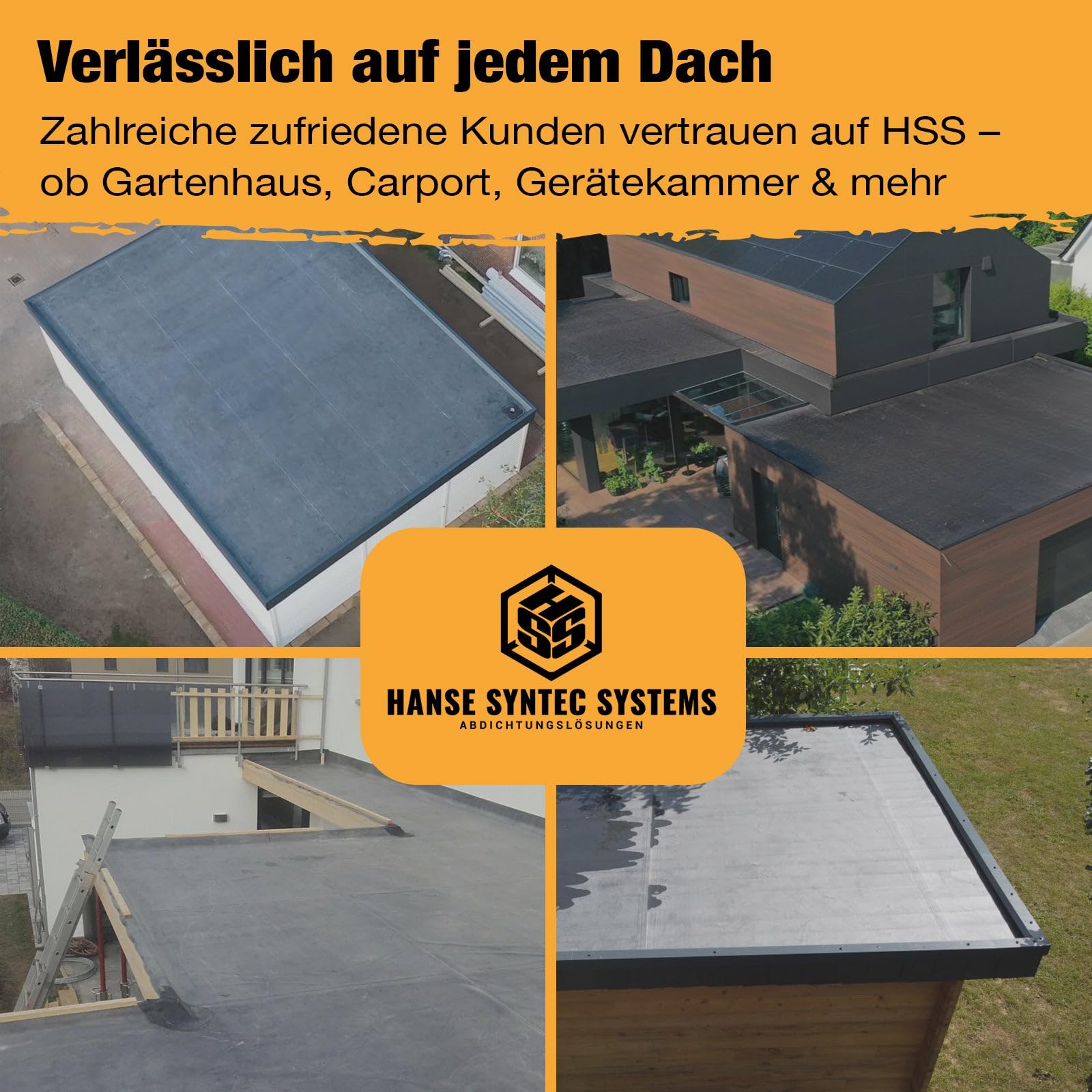 EPDM Dachfolie 1,2mm Profi Dachbahn Flachdachabdichtung UV-beständig 3,05m x 8,00m