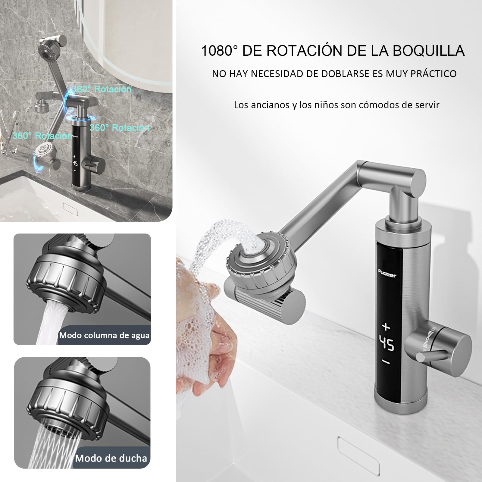 Grifo con calentador de agua 230 V (caño mecánico)