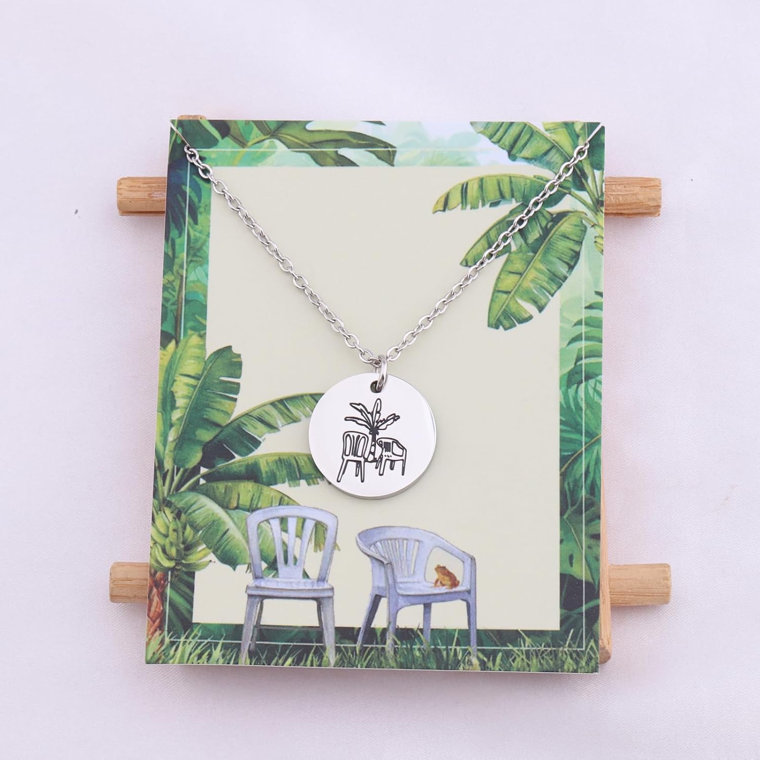 SEIRAA Chair And Palm Necklace Singer Puerto Rico Gifts Latin Music Gifts Boricua Necklace White Chair Jewelry image 3