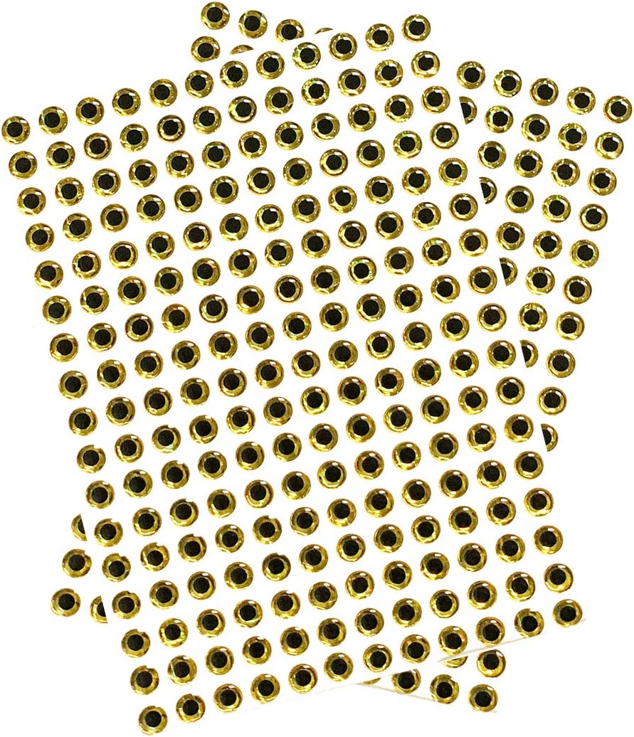 7mm 3D Fish Lure Eyes,400 Pcs Gold, for Custom Lure Making, Adhesive Backing with Realistic Design, Ideal for Enhancing Freshwater and Saltwater Fishing Lures