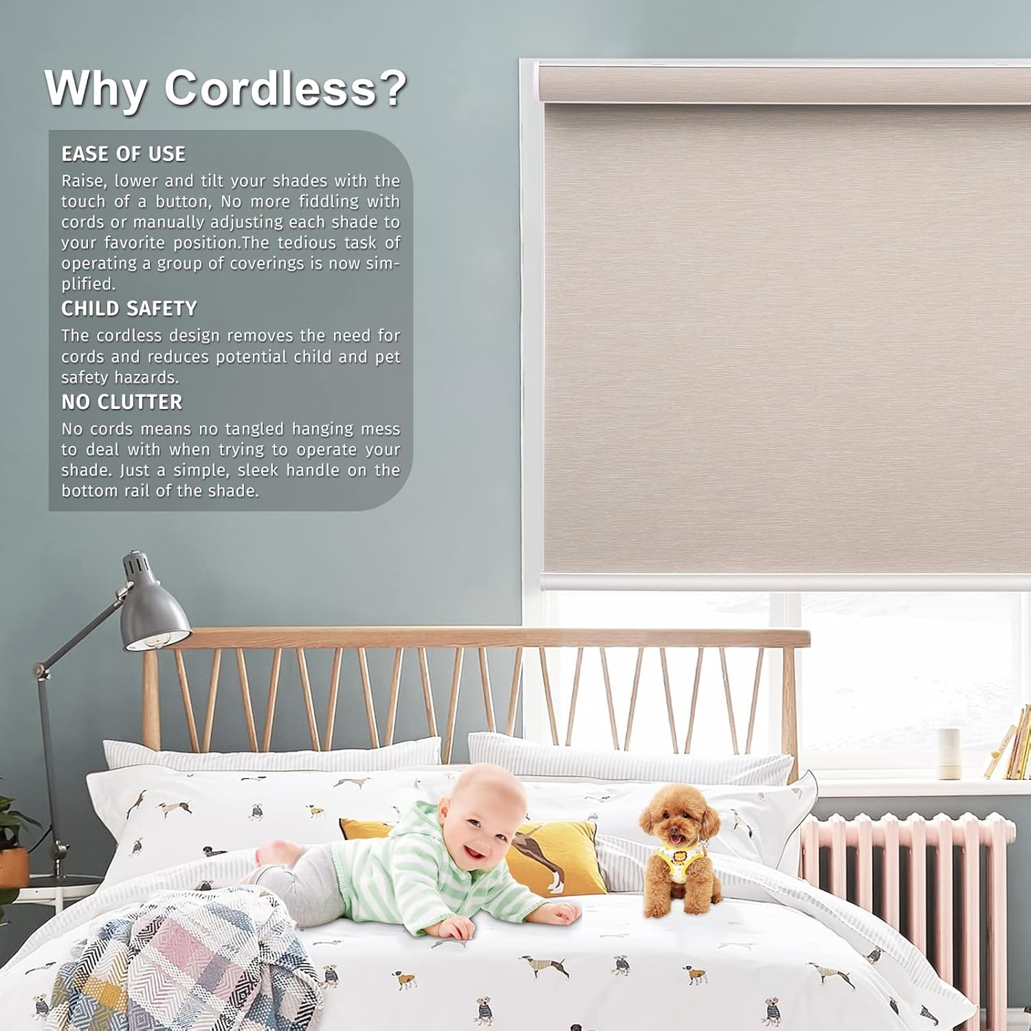 Roller Shades for Windows Cordless Window Blinds Blackout Custom Size Window Blinds Shades for Kitchen, Office and Bedroom (Brown)