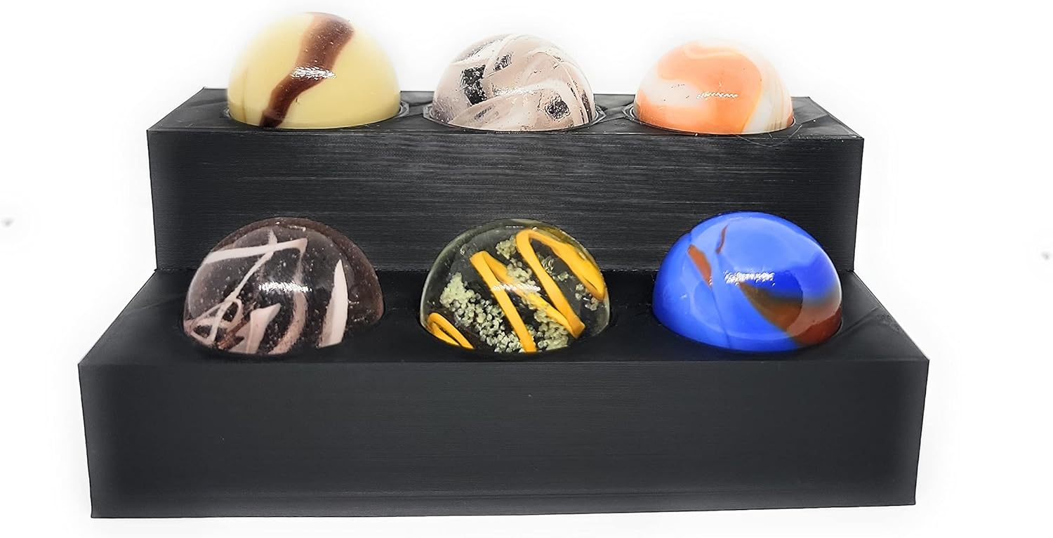 2 Tier 6 Marbles Collectors Marble Display for 1 inch shooter marbles (Teal)