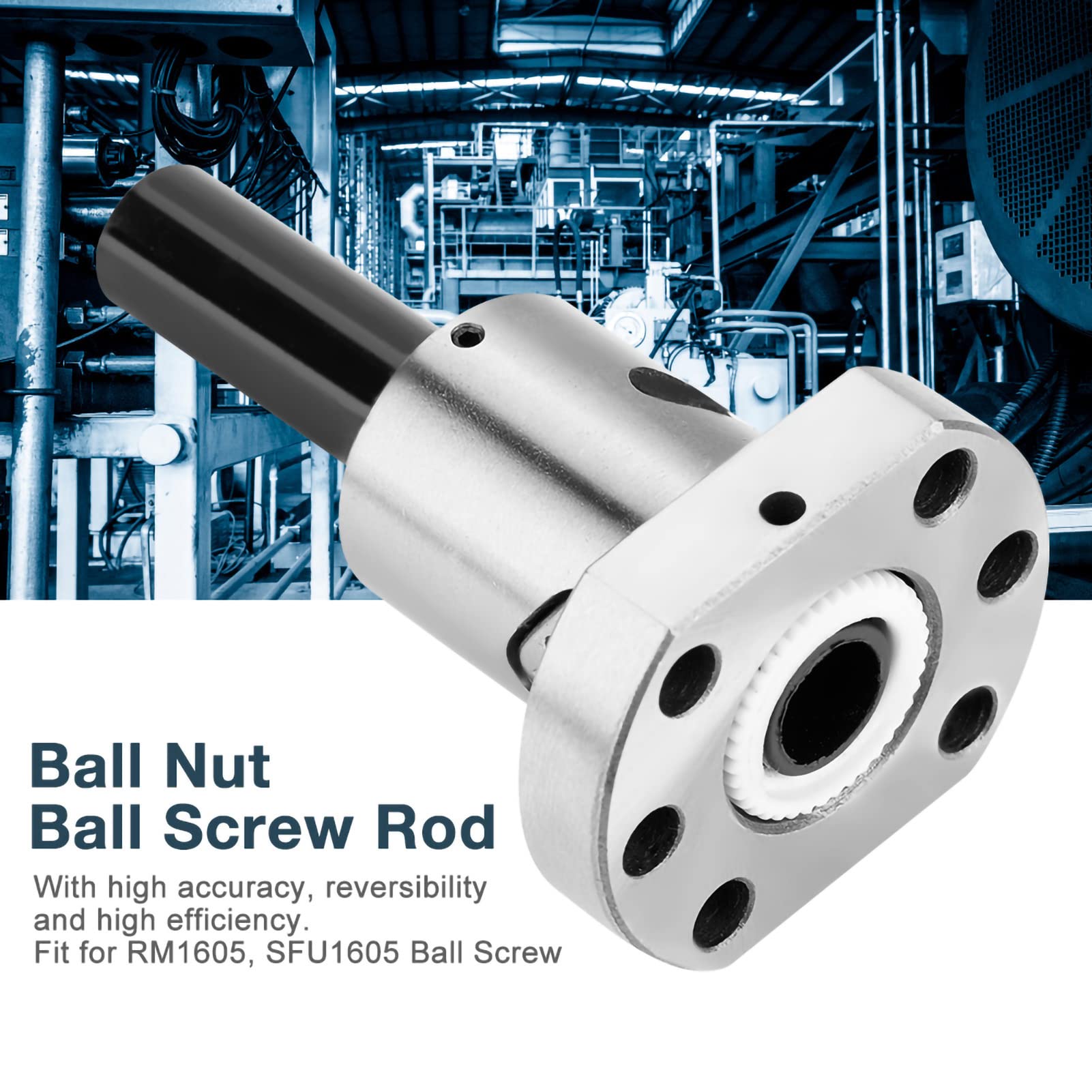 Tornillo de bola CNC 16 mm Rm1605 Sfu1605, tuerca de brida de acero