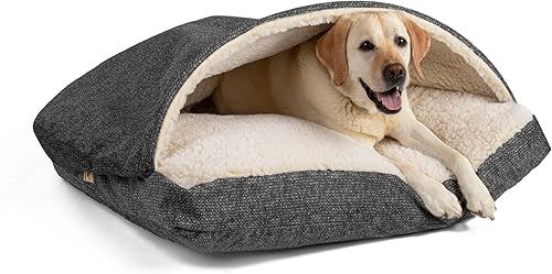 Miniatura 6 de Snoozer Pet Products - Cueva rectangular acogedora de lujo, colección Wag, tamaño mediano, tormenta de pedigrí
