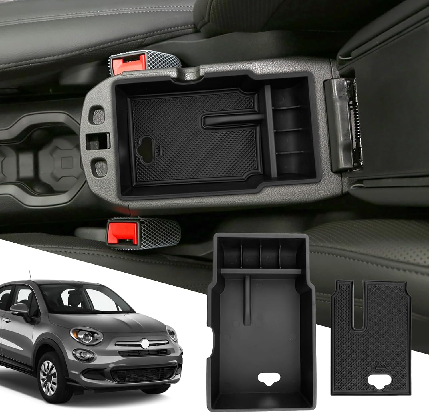 Scatola Organizer Per Auto - Portaoggetti Per Console, In Plastica ABS, Colore Nero - Foto 5