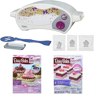 Easy Bake Oven Star Edition + Red Velvet Cupcakes + Red Velvet and Strawberry Cakes Refill. Set of 3 Items