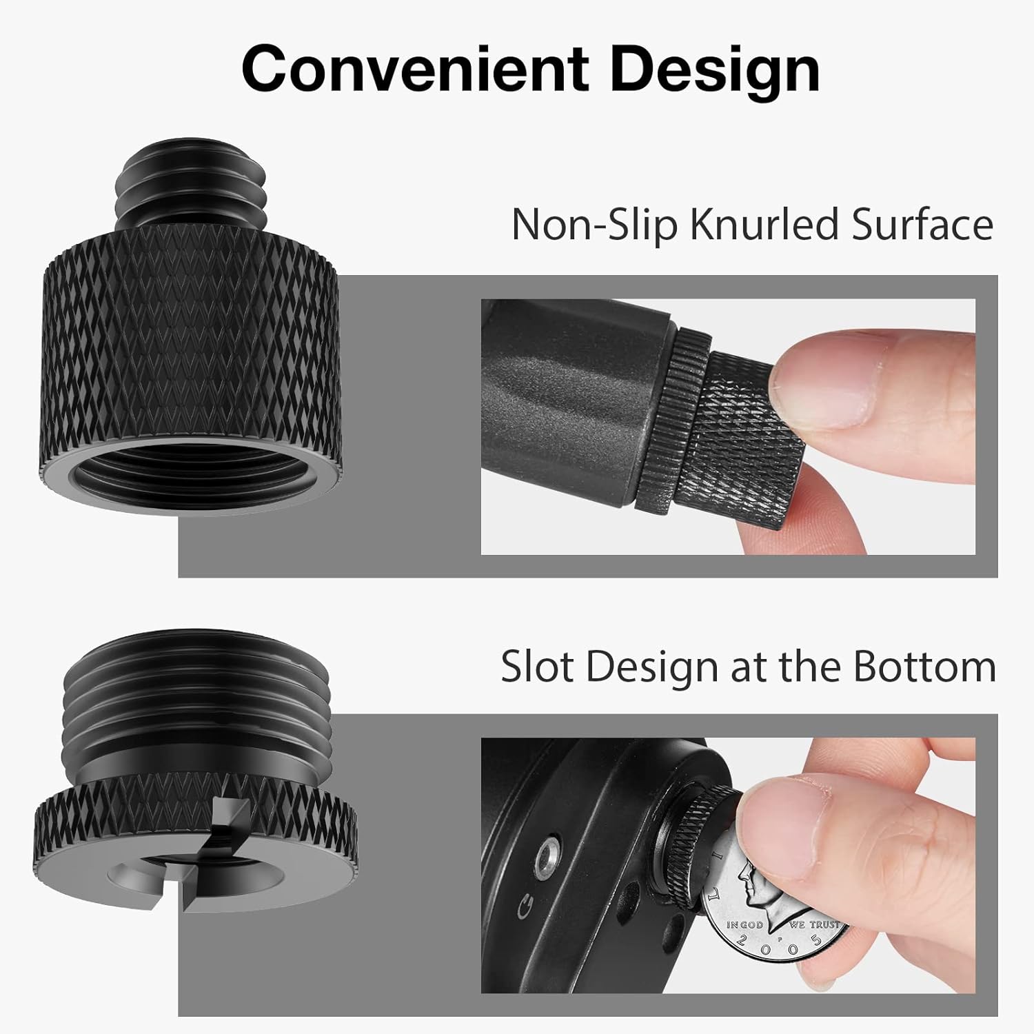 InnoGear 360° Rotatable Low Profile Mic Stand with Cable Management & 8 Pieces Mic Stand Adapter 5/8 Female to 3/8 Male 3/8 Female to 5/8 Male 5/8 Female to 1/4 Male 1/4 Female to 5/8 Male