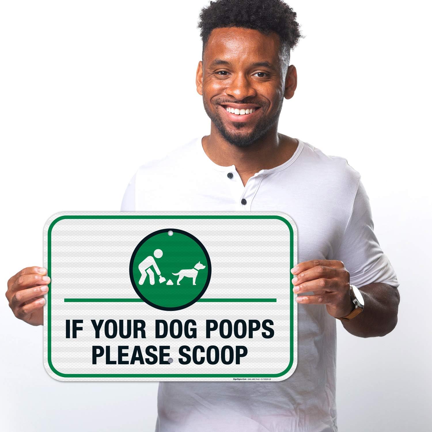 Dog Poop Sign, Funny Clean Up After Your Dog Sign, 12x18 Inches, 3M EGP Reflective .063 Aluminum, Fade Resistant, Easy Mounting, Indoor/Outdoor Use, Made in USA