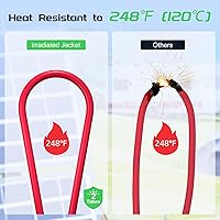 Vista 3 de Bateria Power Cable de extensión de conector solar de 3.3 pies a XT60, panel solar de 12 AWG a XT60, cable de extensión de carga para panel solar