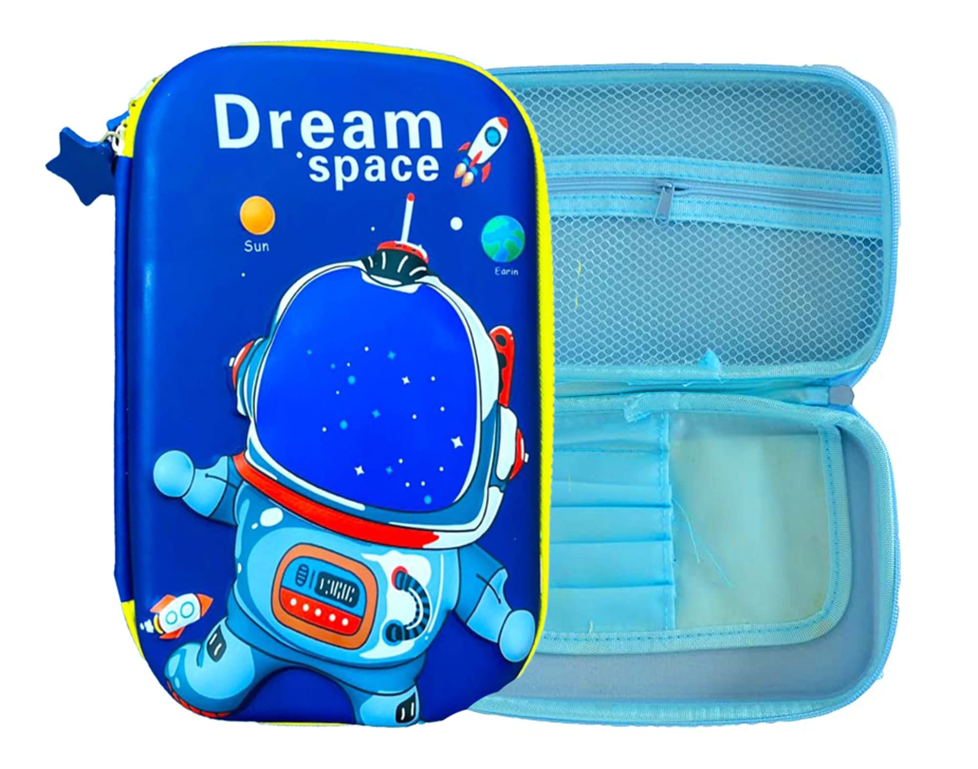 KOBBET® Space Theme 3D Big Pencil Case School Stationery Large Capacity Big Pouch Multi Pocket Hard Pouch for Kids Astronaut Geometry Box Birthday Gift Return Gift for Kids Boy (Dream Space) (B0BN1GG8BH) Amazon Price History, Amazon Price Tracker