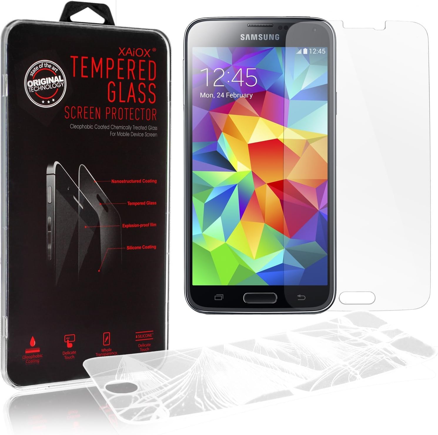 Samsung Galaxy S6 Screen Protector, XAiOX Premium Tempered Glass Screen Protector with Round Edges, 0.26mm Thin, 9H Hardness