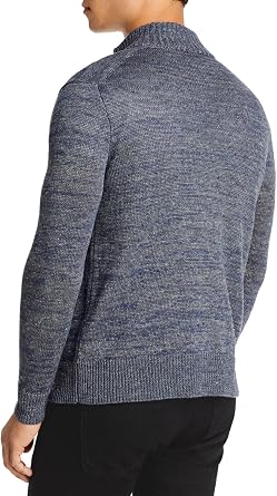Bloomingdale's The Mens Store Linen Melange Knit Full Zip Sweater X-Large Grey/Navy