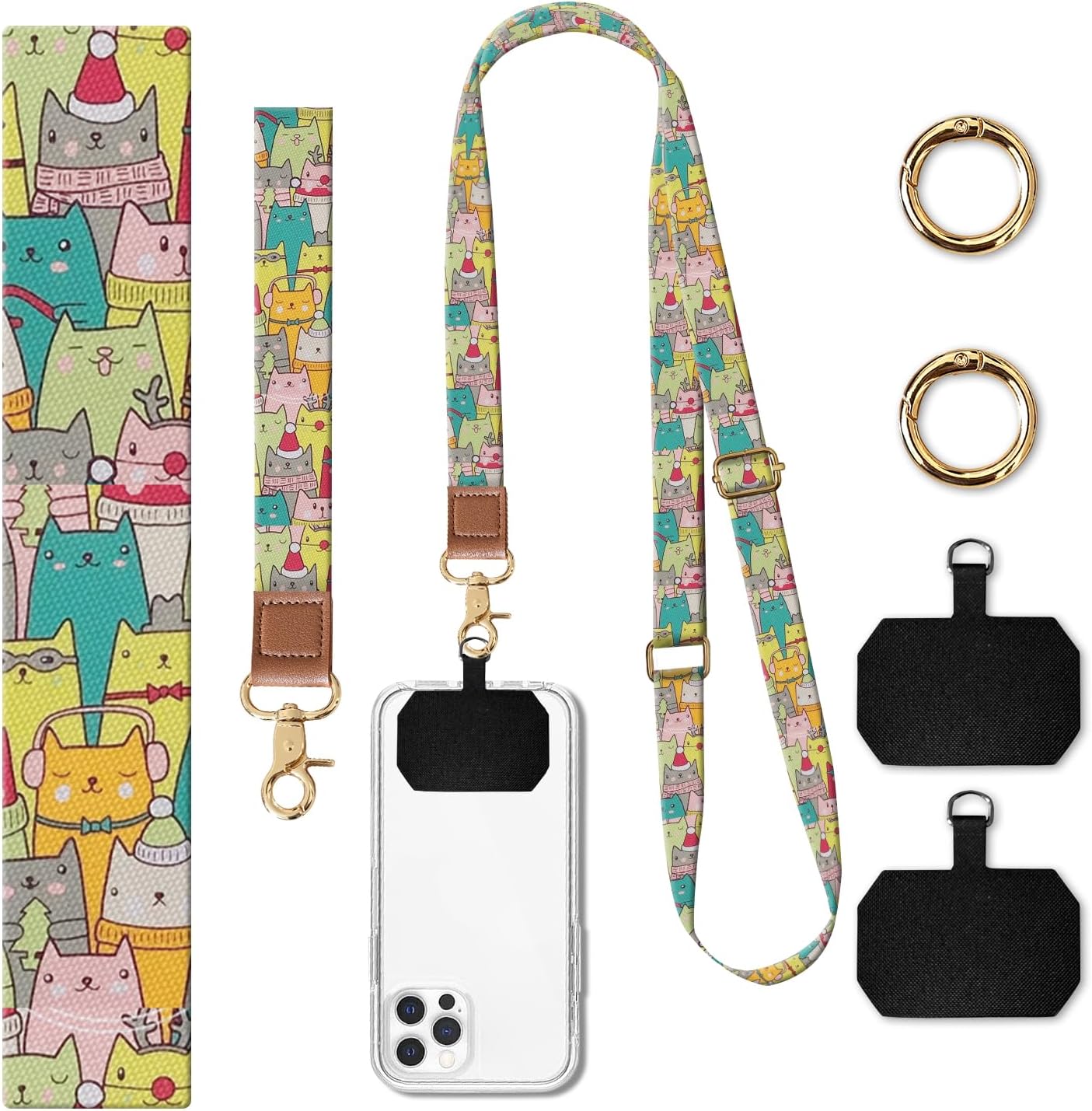 Phone Lanyard Crossbody Wrist Strap, Cute Cell Phone Lanyards for around the Neck Wristlet Wrist Strap
