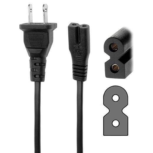 SSSR AC in Power Cord Outlet Socket Cable Plug Lead for Brother XR3140 Computerized Sewing Machine, 130E 140E 845 CS100 BC1000 CE4000 CE5000PRW