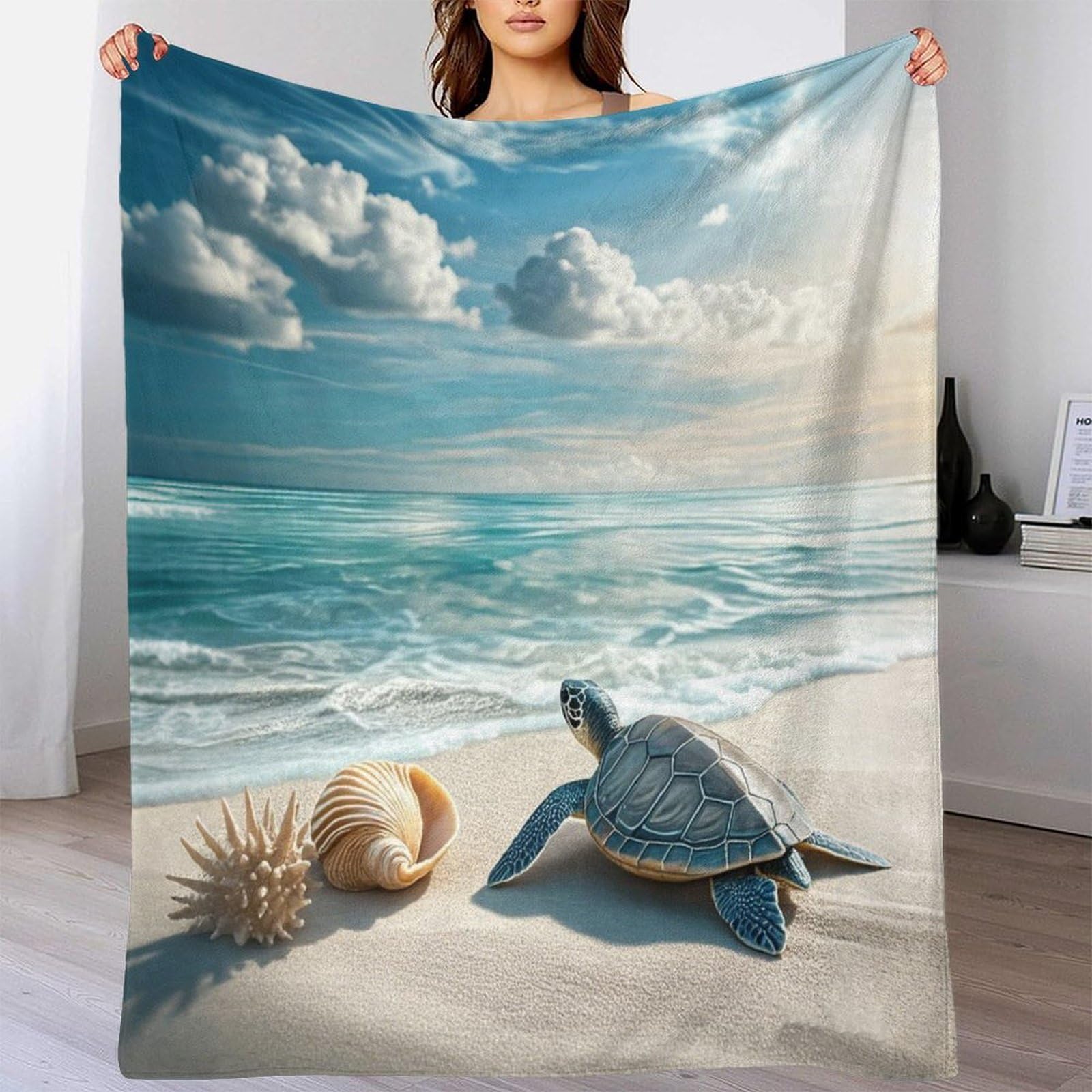 Dafufbw Tortoise-20 Tortoise Fleece Blanket Throws For Sofas/Bed/Chair/Camping Fluffy Warm Soft Turtles Blanket For Rest Time, Anti-Pill Fleece Blanket 50X60inch(127X152cm) Fit All Season