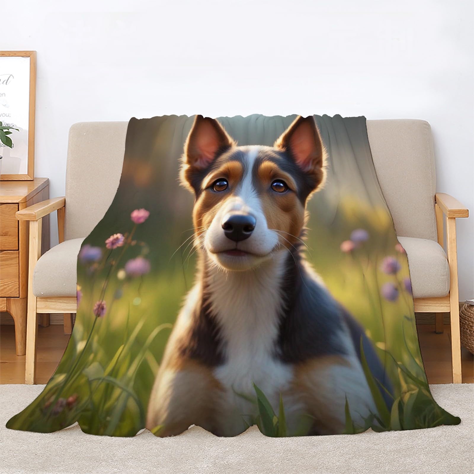 Kwiat koc Corgi koc na łóżko pojedyncze ciepłe miękkie koce na sofę puszyste flanelowe 180 x 200 cm na wszystkie pory roku