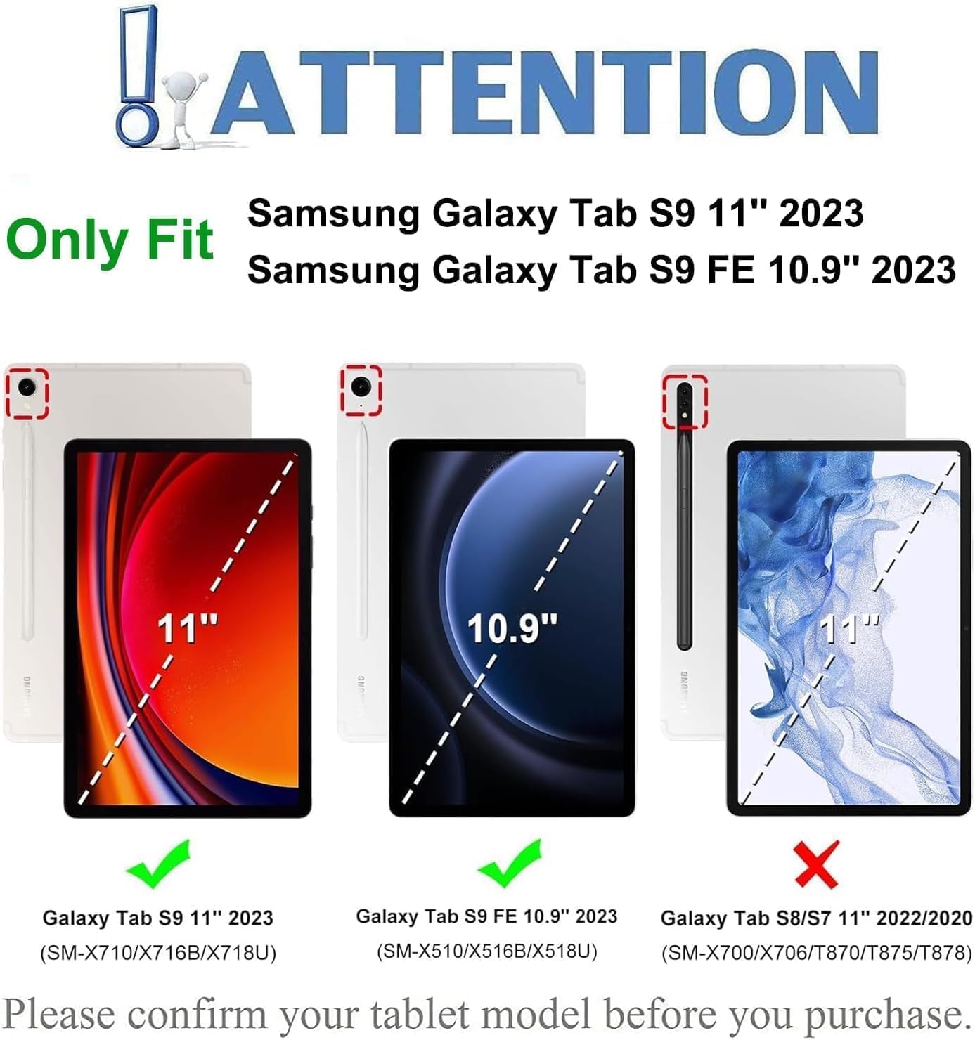 Keyboard Case for Samsung Galaxy Tab S9 FE 10.9/ S9 11 2023,Case with Keyboard for Samsung S9 FE with S Pen Holder,Detachable Wireless Bluetooth Keyboard for Galaxy S9 11 Auto Wake/Sleep, Purple