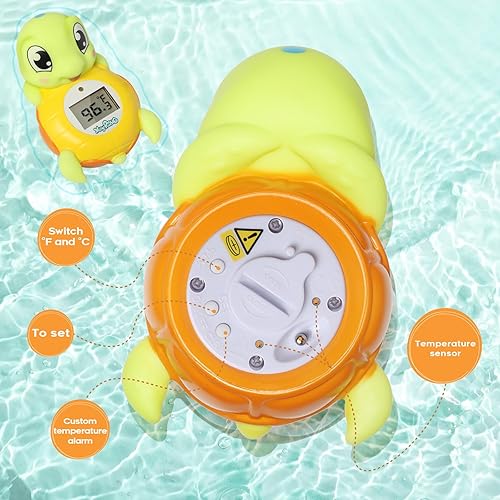 Miniatura 4 de Termómetro de baño de tortuga marina para bebé, juguete flotante, termómetro de agua con temperatura de seguridad, sin BPA, nuevos artículos