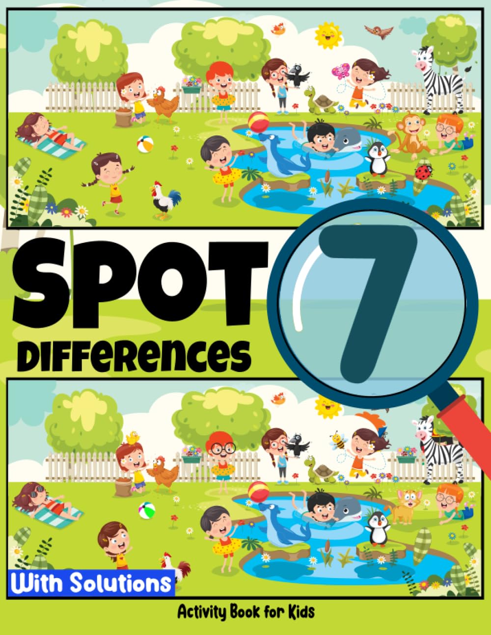 Spot 7 Differences Activity Book for Kids: Challenging Find the ...