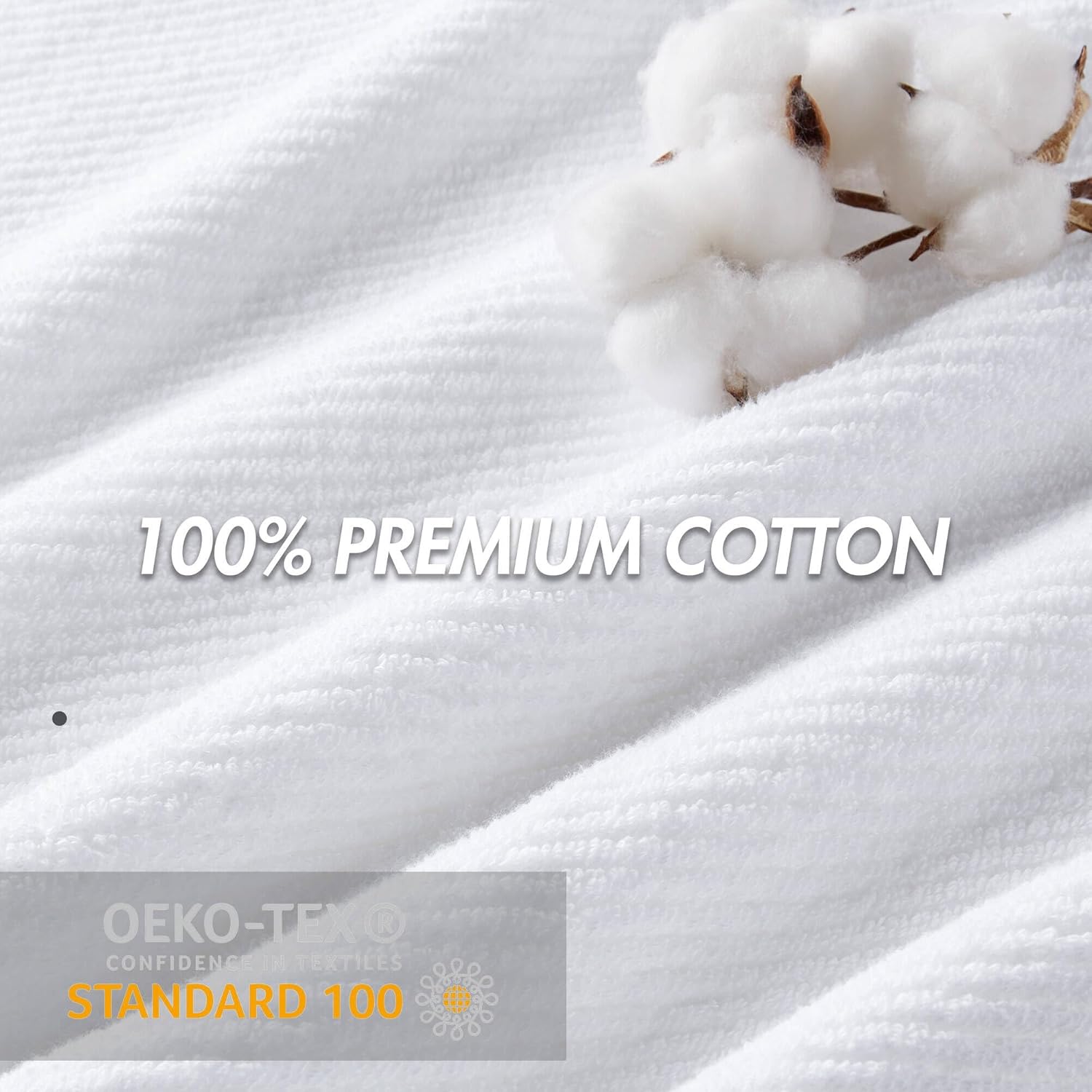 Madison Park 4-Piece Hand Towel Set for Bathroom 18" x 28" Diagonal Ribbed, White - 100% Cotton Soft Quick Dry & Absorbent Gift | Zero Twist, 500 GSM, Oeko-TEX, Hotel Quality - Image 3