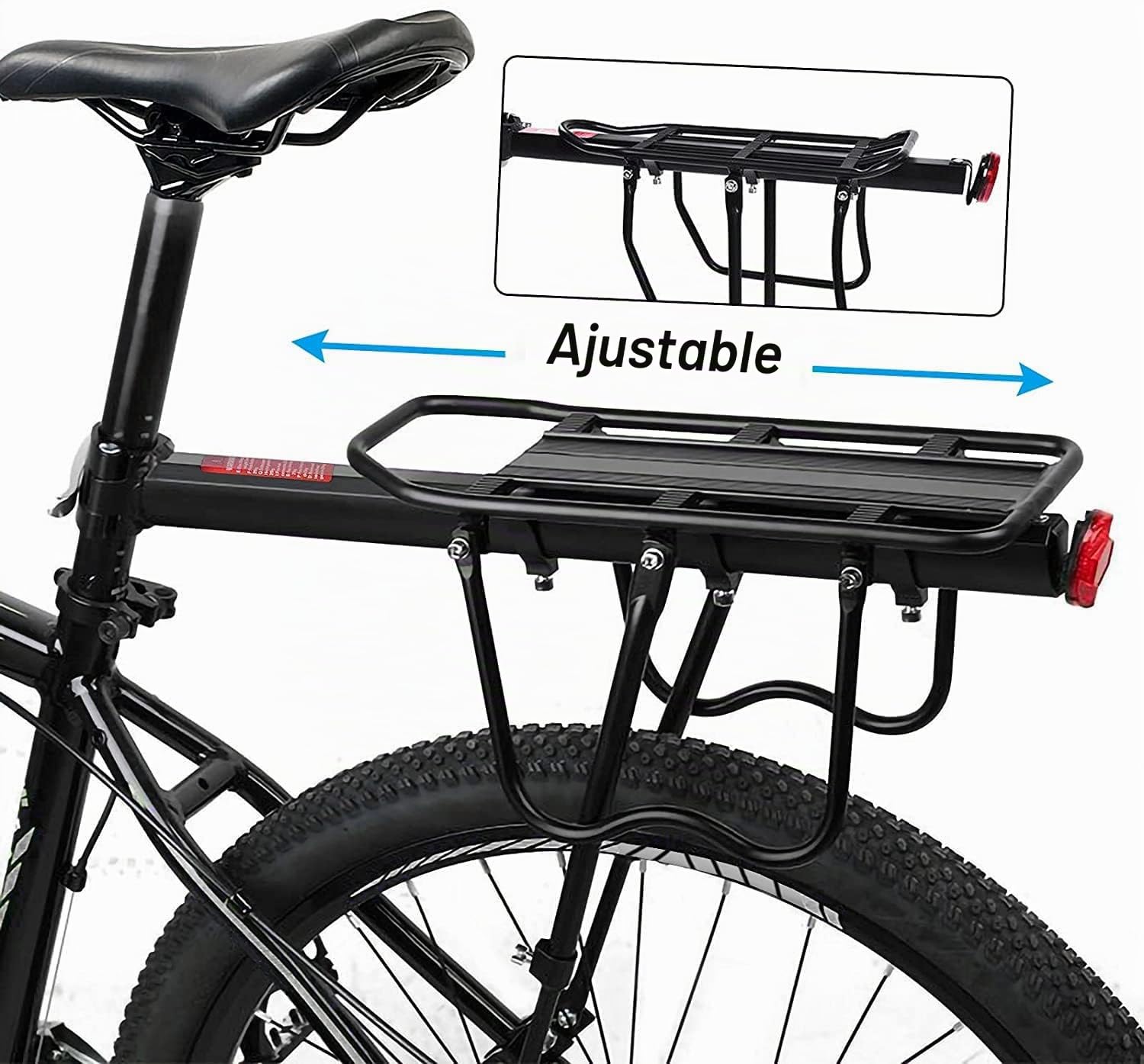 VARUN Portaequipajes para Bicicletas de Montaña, Portaequipajes Universal de Aluminio para Bicicletas de Montaña de 24-29 Pulgadas
