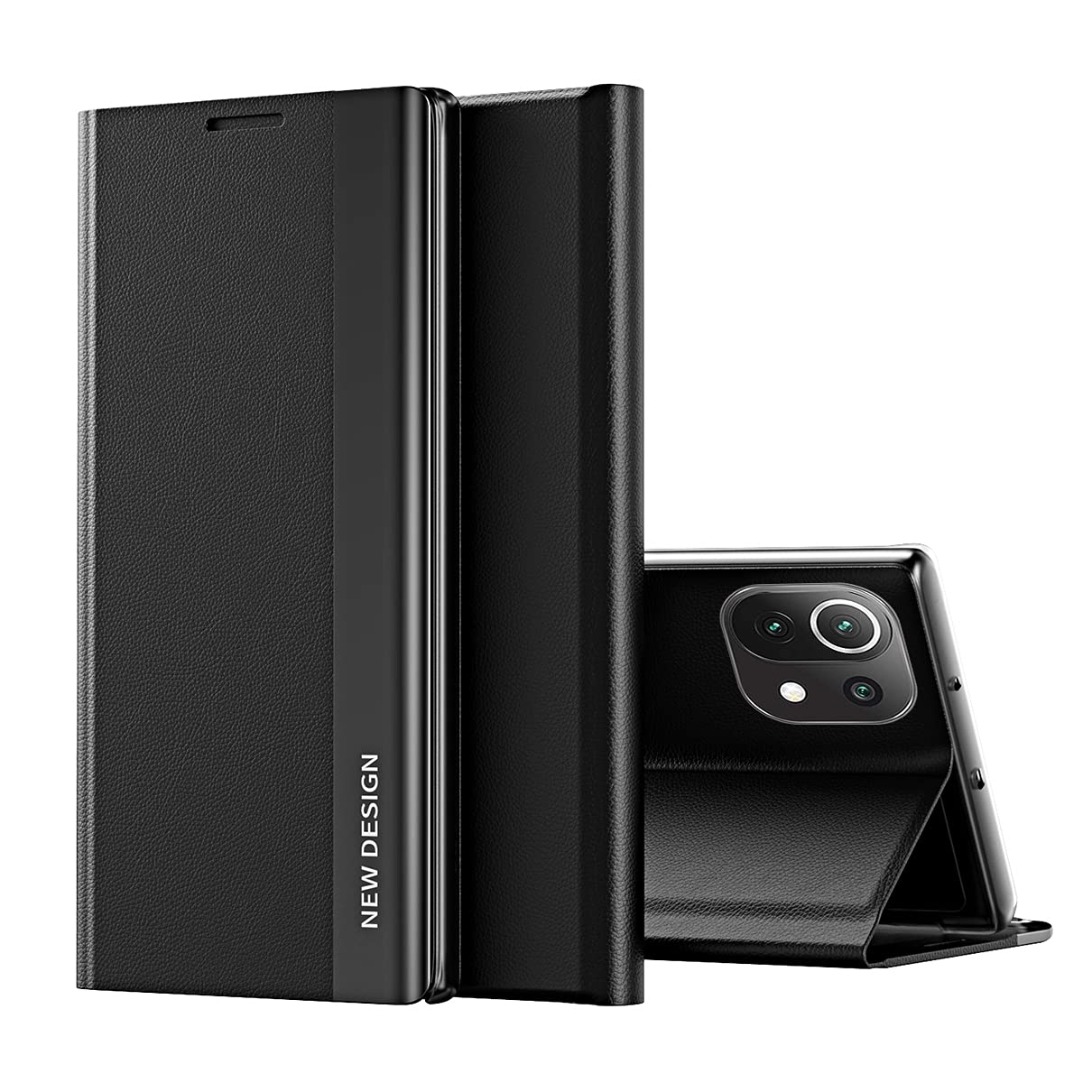Cofi1453 Custodia Flip In PU Per Xiaomi Mi 10 Lite - Nero, Con Chiusura Magnetica E Supporto In Silicone