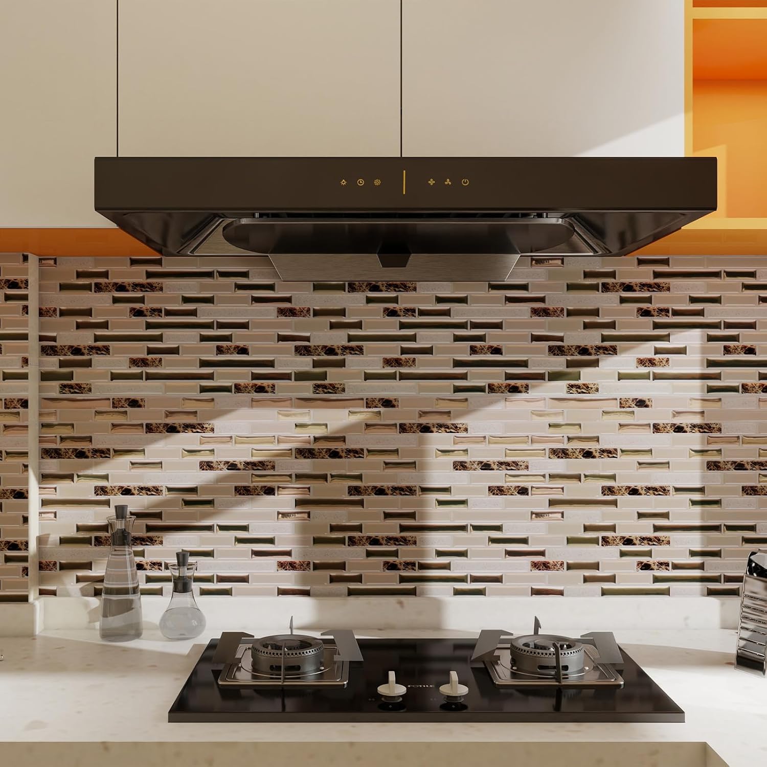 10-Sheet Peel and Stick Kitchen Backsplash Tiles,12"x12" Self Adhesive Wall Tile Stick on Backsplash for Kitchen and Bathroom (YJC0123)