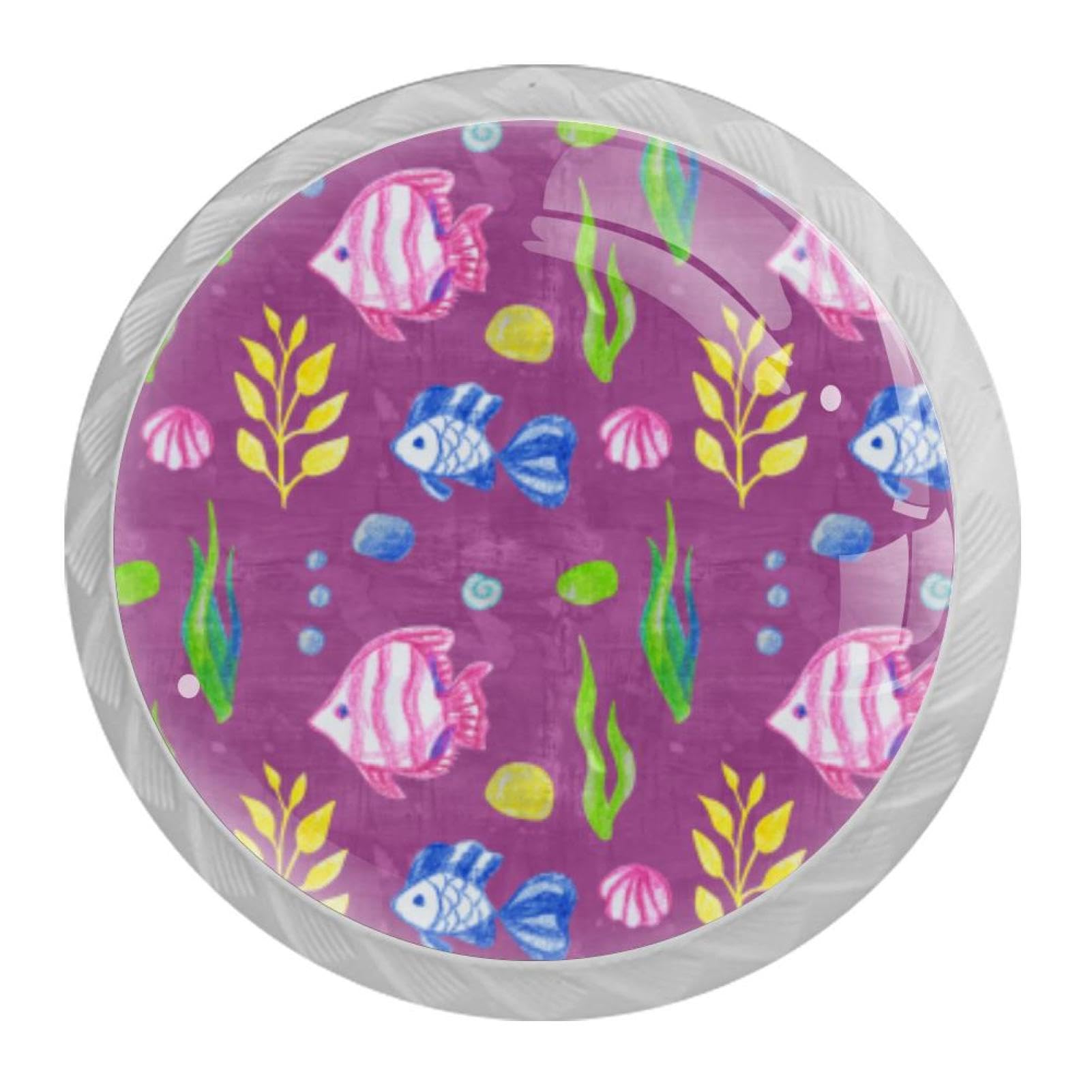 Tqmspg Multi Fish Pattern Purple