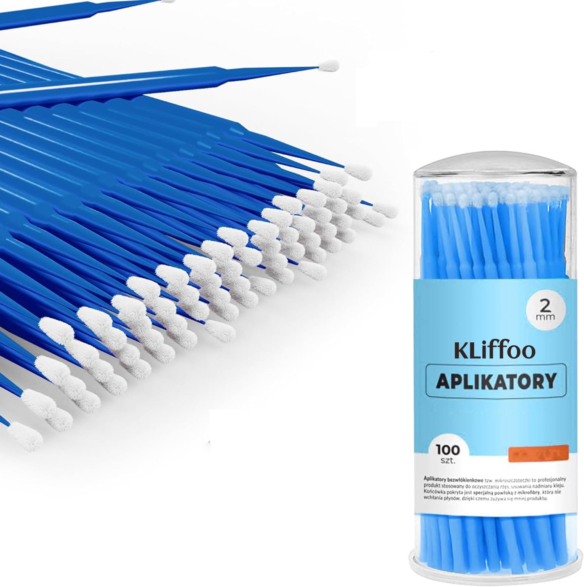 Kliffoo 100 PCS Micro Applicators Brush for Makeup and Personal Care,Soft Microswabs for Eyelash Extensions Makeup Brushes Bendable for Dental/Oral/Microswab Applicator Lashes Micro Mascara (2.5mm)