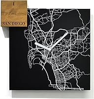 Vista 20 de Modern Wall Clock - Black Aluminum with Silver Fiber Laser Engraving - Square - Contemporary Design - Personalized City Map - Home Town - Location